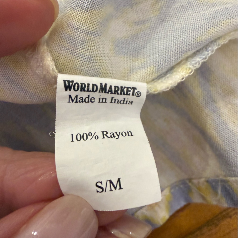 Cost Plus World Market Mira Ikat Kaftan Dress Blue White S / M - Picture 9 of 10